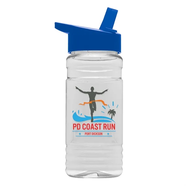 Royal Blue color option for Garyline® Clear Bottle With Flip Straw Lid   20 Oz.
