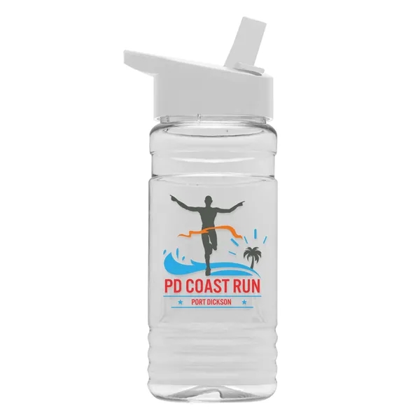 White color option for Garyline® Clear Bottle With Flip Straw Lid   20 Oz.