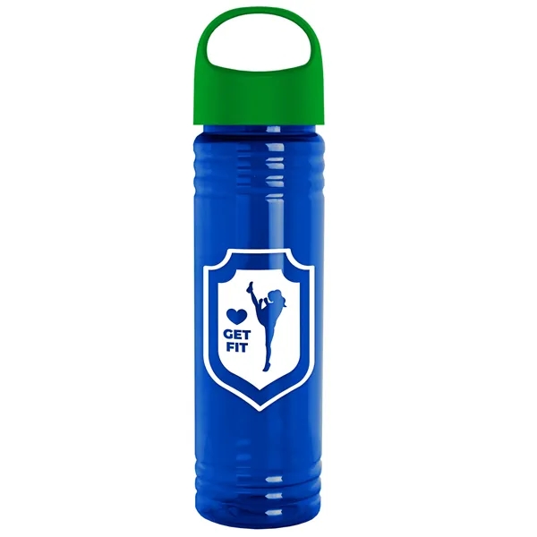 Translucent Blue color option for Garyline® Slim Fit Rpet Bottle With Oval Crest Lid   24 Oz.