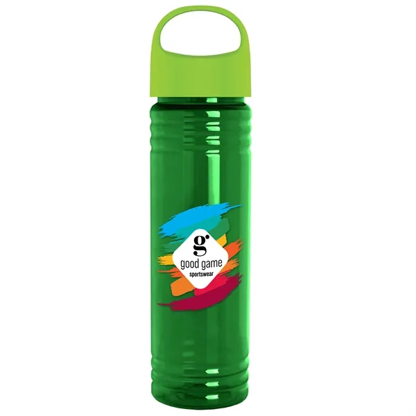 Translucent Green color option for Garyline® Slim Fit Rpet Bottle With Oval Crest Lid   24 Oz.