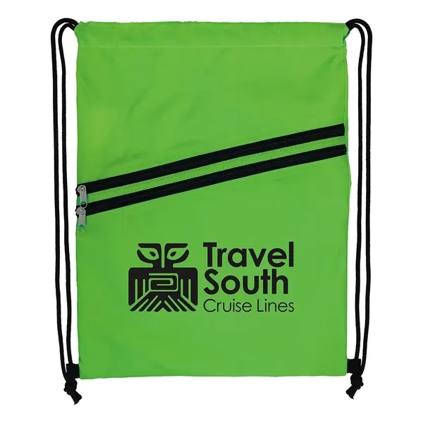Neon Green color option for Good Value™ Neon Multi Zippered Drawstring Backpack
