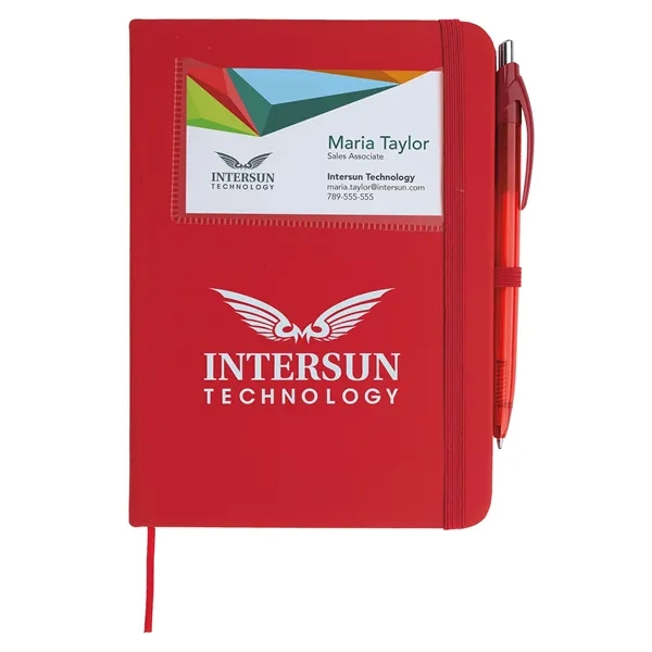 Red color option for Good Value™ Value Card Pocket Notebook With Element Slim Pen