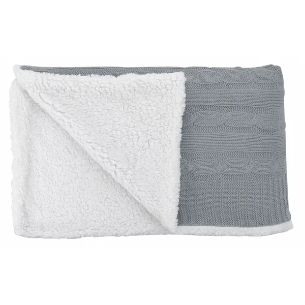 Gray/White color option for Cable Knit Sherpa Blanket