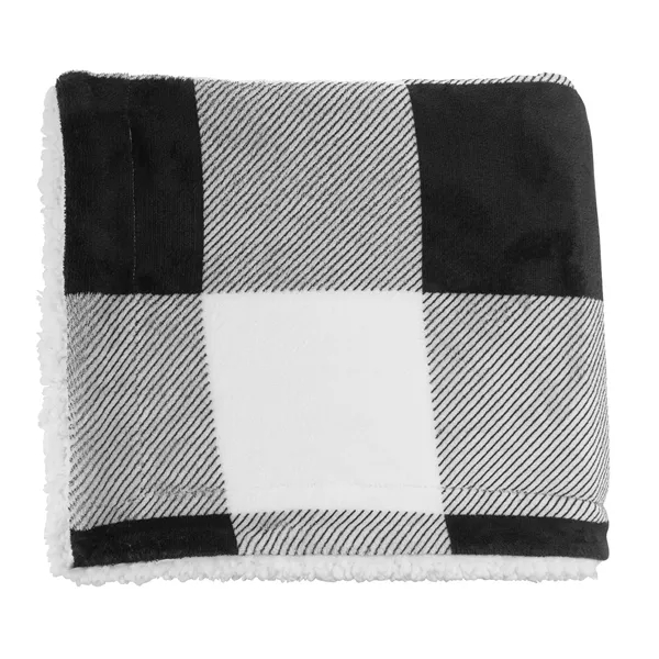 Black/White color option for Microfiber Plaid Sherpa Blanket