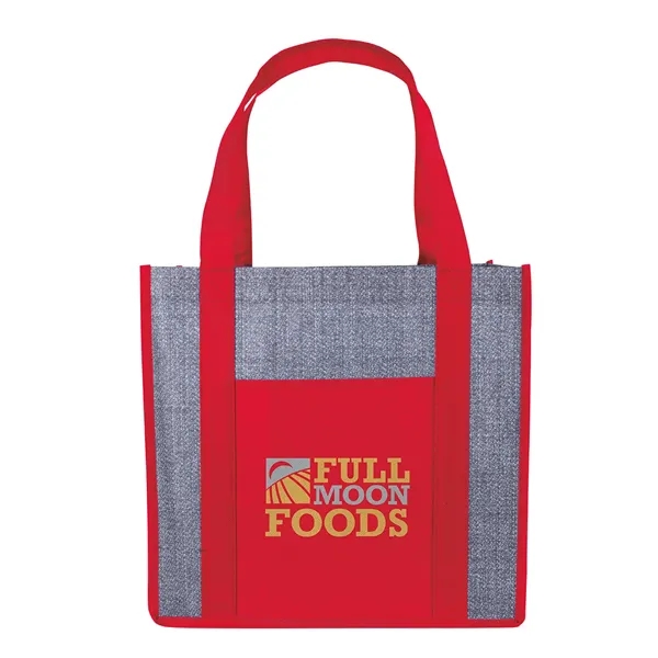 Red color option for Good Value™ Laminated Heathered Non Woven Grocery Tote