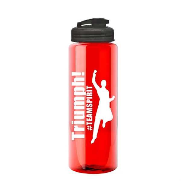 Translucent Red color option for Garyline® Guzzler Bottle With Flip Top Lid   32 Oz.