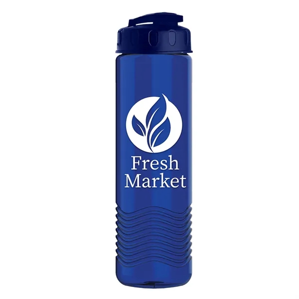 Translucent Blue color option for Garyline® Wave Tritan® Bottle With Flip Top Lid   24 Oz.