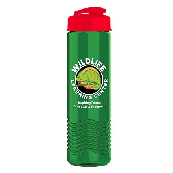 Translucent Green color option for Garyline® Wave Tritan® Bottle With Flip Top Lid   24 Oz.