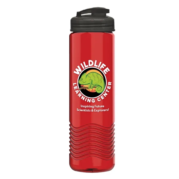 Translucent Red color option for Garyline® Wave Tritan® Bottle With Flip Top Lid   24 Oz.