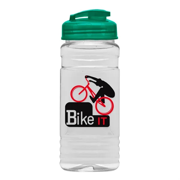 Translucent Teal color option for Garyline® Clear Bottle With Flip Top Lid   20 Oz.