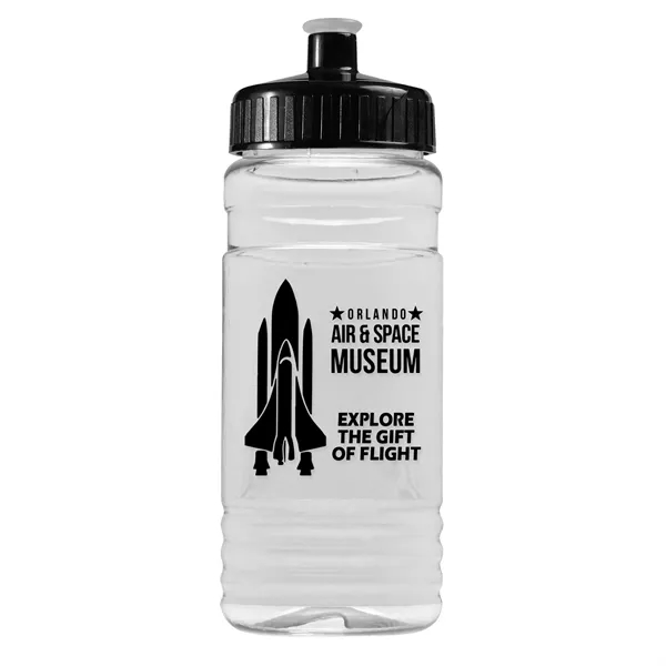 Black color option for Garyline® Clear Bottle With Push Pull Lid   20 Oz.