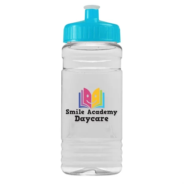 Cyan color option for Garyline® Clear Bottle With Push Pull Lid   20 Oz.