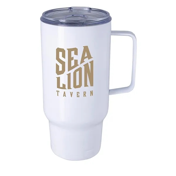 White color option for Koozie® Handle Tumbler   30 Oz