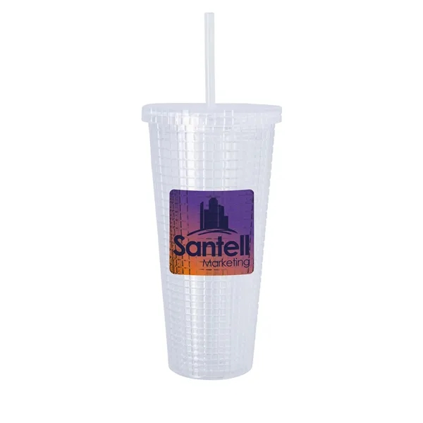 Clear color option for Good Value™ Square Pattern Double Wall Tumbler   23 Oz.