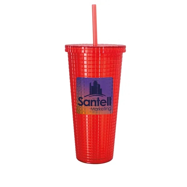 Red color option for Good Value™ Square Pattern Double Wall Tumbler   23 Oz.