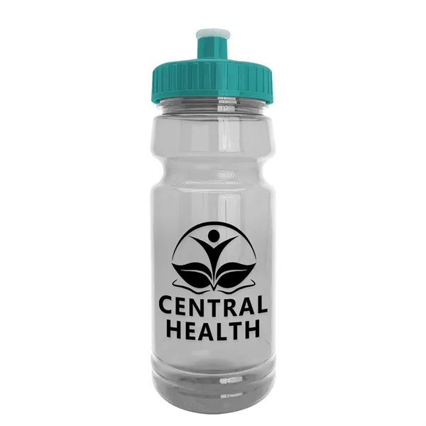 Teal color option for Garyline® Trainer Clear Bottle With Push Pull Lid   24 Oz.