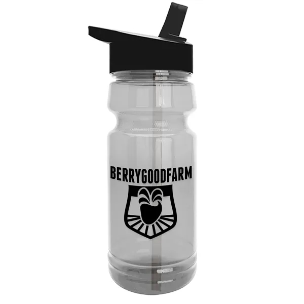 Black color option for Garyline® Trainer Clear Bottle With Flip Straw Lid   24 Oz.