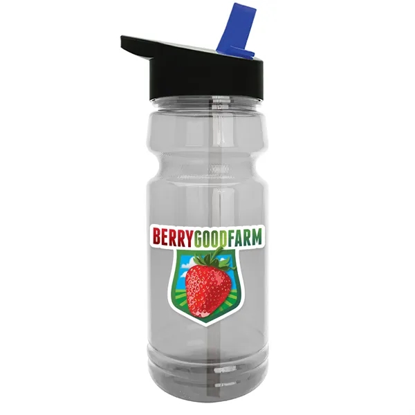 Black/Blue color option for Garyline® Trainer Clear Bottle With Flip Straw Lid   24 Oz.
