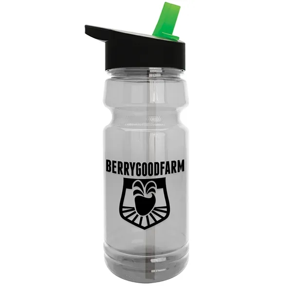 Black/Green color option for Garyline® Trainer Clear Bottle With Flip Straw Lid   24 Oz.