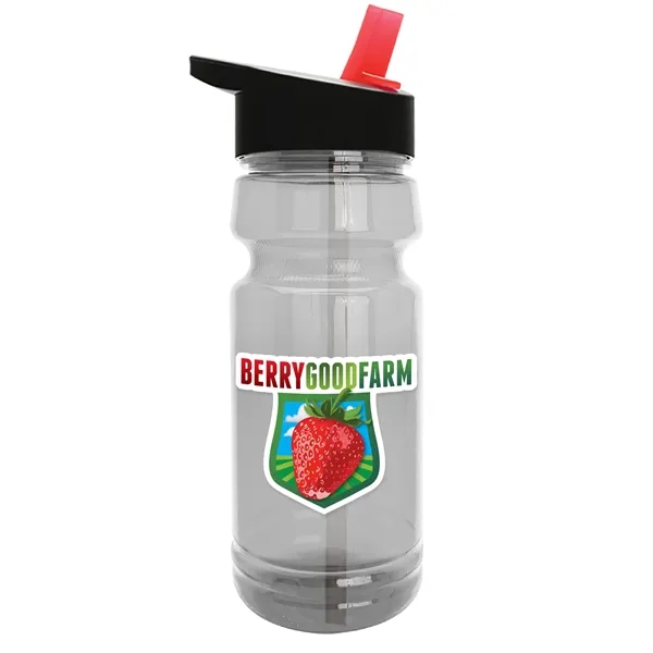 Black/Red color option for Garyline® Trainer Clear Bottle With Flip Straw Lid   24 Oz.