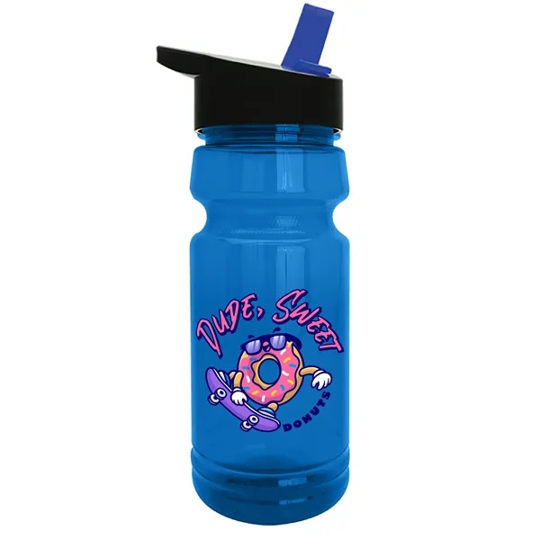 Translucent Blue color option for Garyline® Trainer Rpet Bottle With Flip Straw Lid   24 Oz.