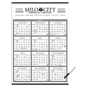 Photo of Triumph® Calendars Black & White Span A Year Laminated W/...
