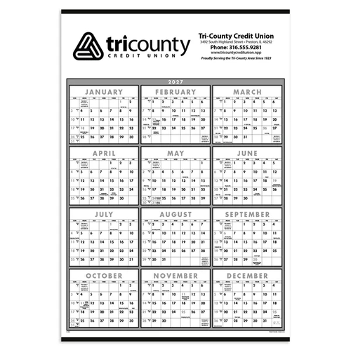 Photo of Triumph® Calendars Black & White Span A Year Non Laminate...