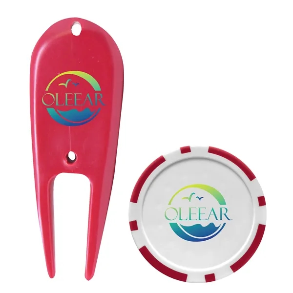 Red color option for Classic 2 Ball Par Pack With Tees, Tool & Poker Chip