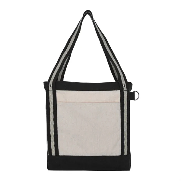 Black color option for V Natural Striped Recycled Cotton Boat Bag
