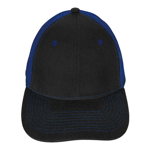 Black/Royal color option for Mid Profile Accent Mesh Snapback Cap