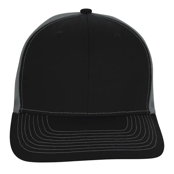 Black/ Charcoal color option for Snapback Meshback Trucker Cap
