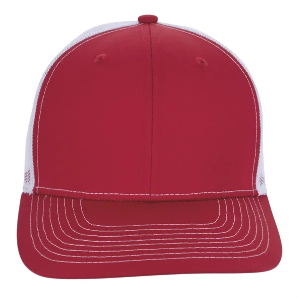 Red/ White color option for Snapback Meshback Trucker Cap