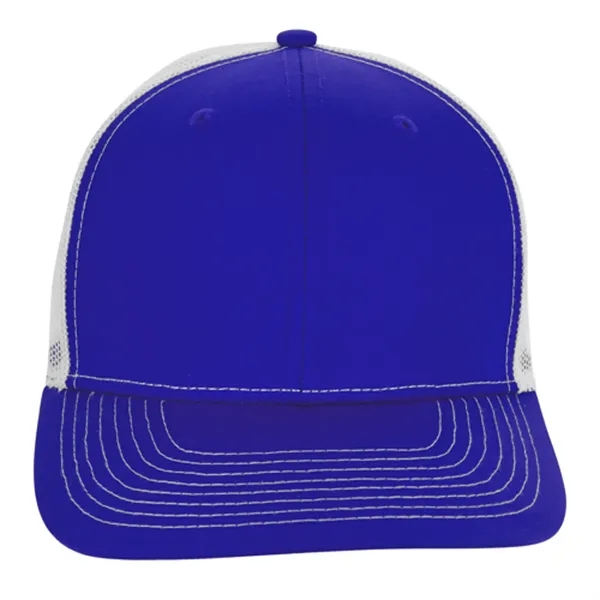 Royal/ White color option for Snapback Meshback Trucker Cap