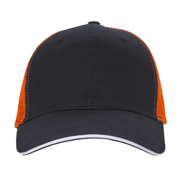 Black/Blaze/White color option for Roadster Trucker Cap With Sandwich
