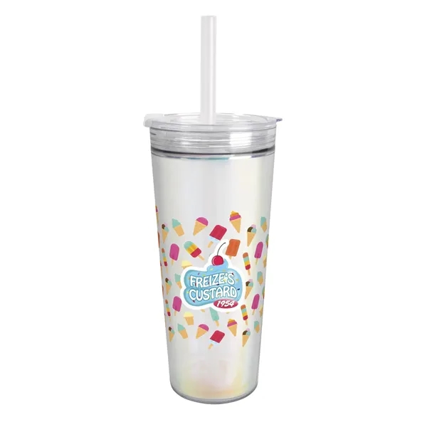 Clear Iridescent color option for Glam Ras Tumbler   24 Oz.