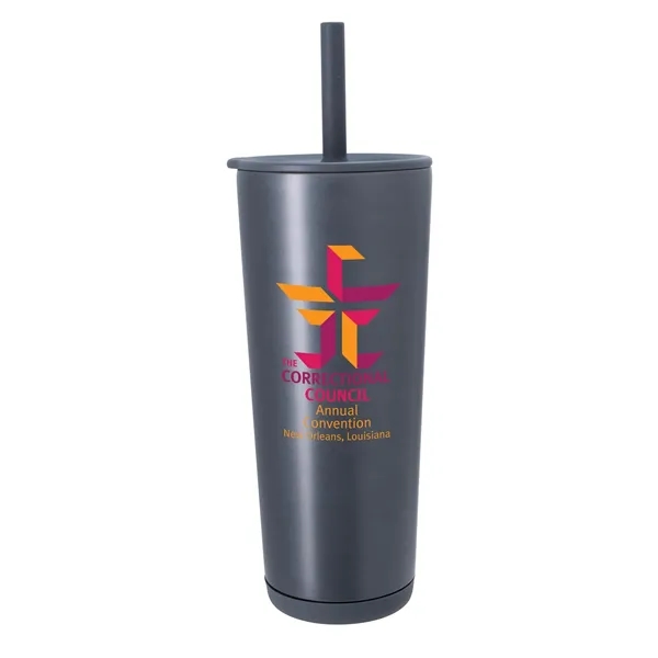 Matte Metallic Black color option for Astrid Recycled Stainless Steel Vacuum Tumbler   24 Oz.