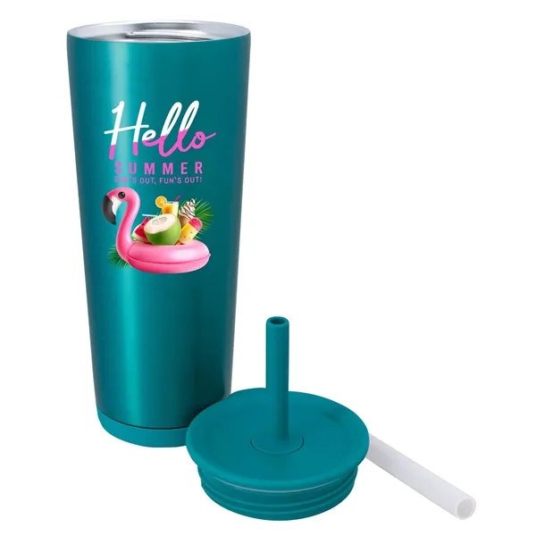 Matte Metallic Teal color option for Astrid Recycled Stainless Steel Vacuum Tumbler   24 Oz.
