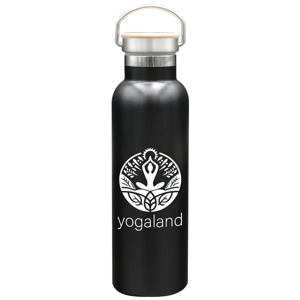 Black color option for Garyline® Serene Stainless Steel Bottle With Bamboo Lid  ...