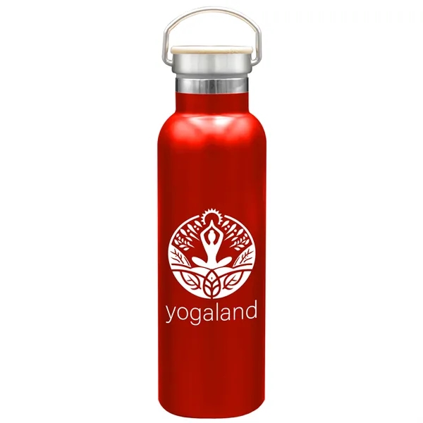 Red color option for Garyline® Serene Stainless Steel Bottle With Bamboo Lid  ...