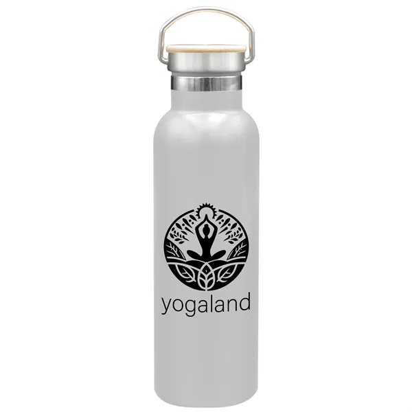 White color option for Garyline® Serene Stainless Steel Bottle With Bamboo Lid  ...