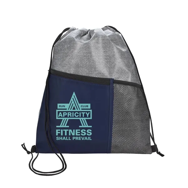 Navy color option for Good Value™ Heathered Rpet Non Woven Drawstring Backpack