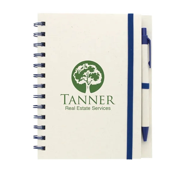 Blue color option for Good Value™ Bo C Recycled Paper Spiral Notebook With Pen