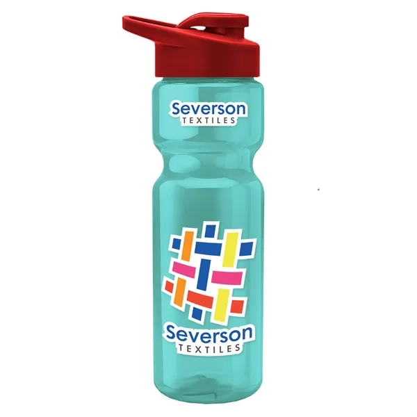 Translucent Teal color option for Garyline® Champ Recycled Bottle With Drink Thru Lid   28 Oz.