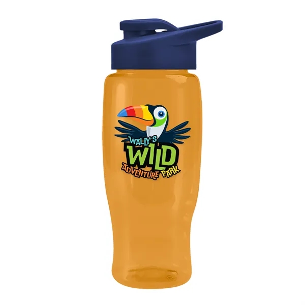 Translucent Orange color option for Garyline® Poly+ Recycled Bottle With Drink Thru Lid   27 Oz.