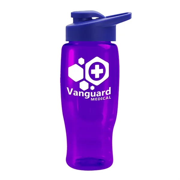Translucent Violet color option for Garyline® Poly+ Recycled Bottle With Drink Thru Lid   27 Oz.