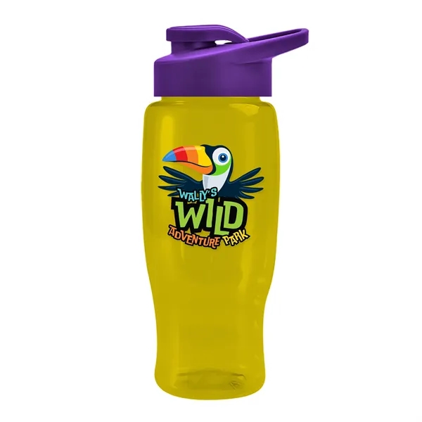 Translucent Yellow color option for Garyline® Poly+ Recycled Bottle With Drink Thru Lid   27 Oz.