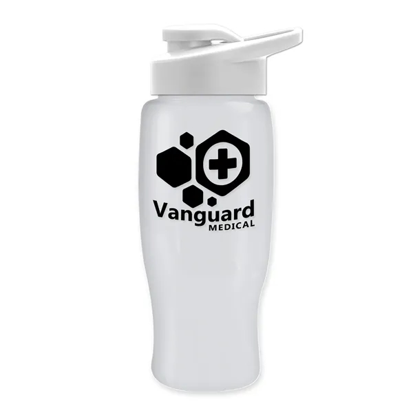 White color option for Garyline® Poly+ Recycled Bottle With Drink Thru Lid   27 Oz.