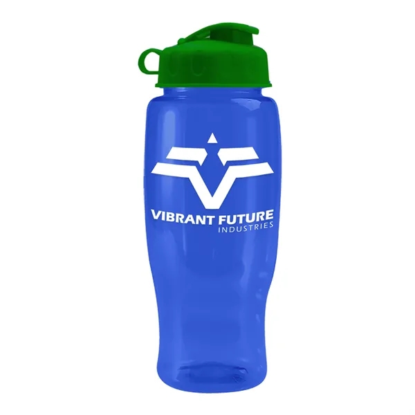 Translucent Blue color option for Garyline® Poly+ Recycled Bottle With Flip Lid   27 Oz.