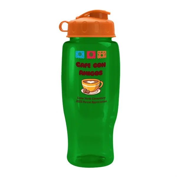Translucent Green color option for Garyline® Poly+ Recycled Bottle With Flip Lid   27 Oz.