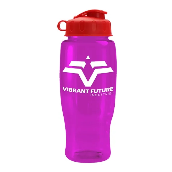 Translucent Hot Pink color option for Garyline® Poly+ Recycled Bottle With Flip Lid   27 Oz.